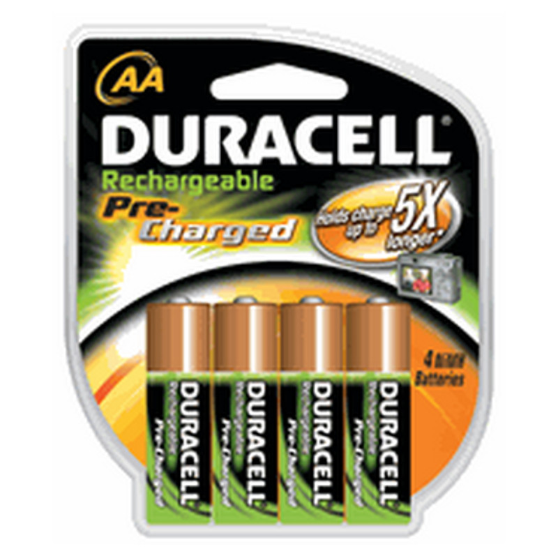 Duracell DX1500R4 Precharged Rechargeable NIMH Batteries 4 AA pack