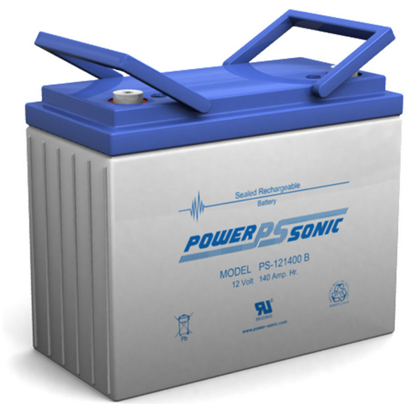 12 Volt 140.0 AH Powersonic PS121400, B Terminals, Rechargeable Sealed Lead Acid Battery