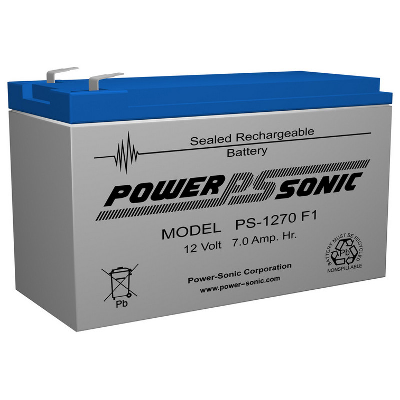 12 Volt 7 AH Powersonic PS1270F1 Rechargeable Sealed Lead Acid Battery