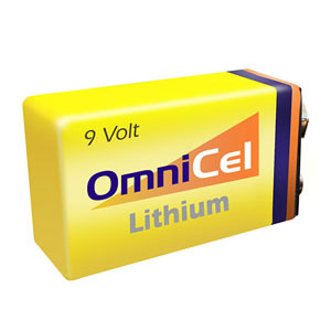 Omnicel 9 Volt Lithium Manganese Dioxide Battery CR9V-FP